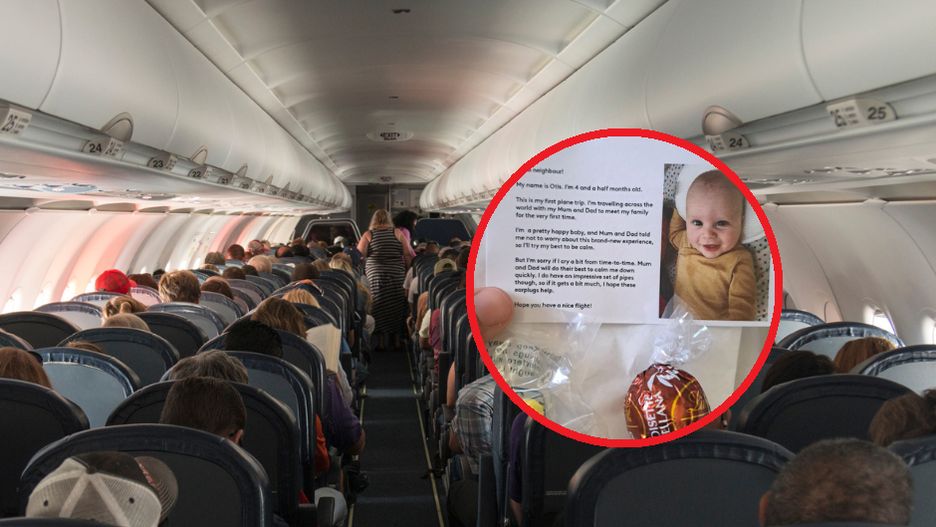 Lecieli samolotem z 4-miesięcznym niemowlakiem. Przed lotem rozdali pasażerom specjalne paczki