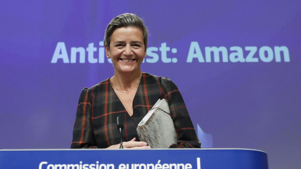 Komisja Europejska podejrzewa, że Amazon łamie prawa konkurencji. Na zdjęciu Margrethe Vestager,  wiceprzewodnicząca wykonawcza KE.