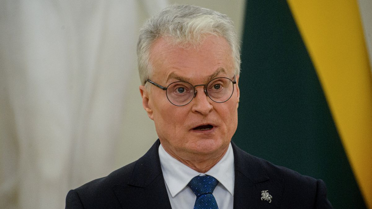 VILNIUS, LITHUANIA - 2026/01/25: Lithuanian President Gitanas Nauseda seen talking during the joint press-conference with Polish President Karol Nawrocki and Ukrainian President Volodymyr Zelenskyy in the Presidential Palace. Polish President Karol Nawrocki, Ukrainian President Volodymyr Zelenskyy, and Lithuanian President Gitanas Nauseda met in Vilnius on Sunday to mark the 163rd anniversary of the January Uprising. The leaders, accompanied by the First Ladies, took part in commemorative events including a solemn Mass at Vilnius Cathedral and wreath-laying ceremonies at the Old Rasai Cemetery, honoring the 18631864 uprising against the Russian Empire.Within the Lublin Triangle framework, the presidents also discussed regional security, military cooperation, and developments related to Russia's war against Ukraine. The visit concluded with a joint press conference reaffirming their commitment to European security and regional solidarity. (Photo by Yauhen Yerchak/SOPA Images/LightRocket via Getty Images)