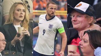 EURO 2024. Ed Sheeran i Adele DOPINGUJĄ Anglię na meczu z Holandią w walce o finał Mistrzostw Europy (ZDJĘCIA)
