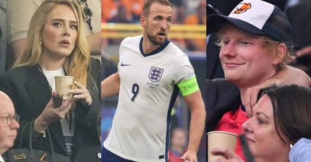 EURO 2024. Ed Sheeran i Adele DOPINGUJĄ Anglię na meczu z Holandią w walce o finał Mistrzostw Europy (ZDJĘCIA)