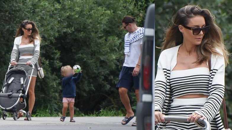 Małgorzata Rozenek i Radosław Majdan spacerują z synem