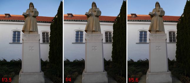 Ogniskowa 12 mm. Winietowanie dla otwartej przysłony niewątpliwie jest widoczne, jednak nie zawsze przeszkadza. Przymknięcie przysłony do f/4 poprawia sytuację, a do f/5.6 likwiduje problem.