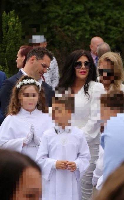 Iwona Węgrowska z córką i byłym partnerem