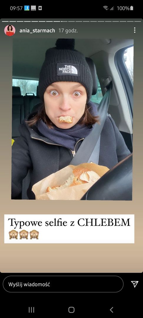 Selfie Ani Starmach w samochodzie