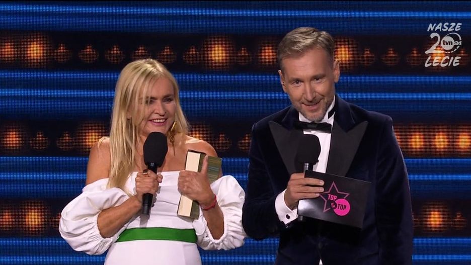 Monika Olejnik i Piotr Kraśko zjawili się na scenie w Sopocie dwa razy