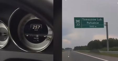 Pędził Mercedesem 257 km/h na S-17. Chwalił się nagraniem w sieci