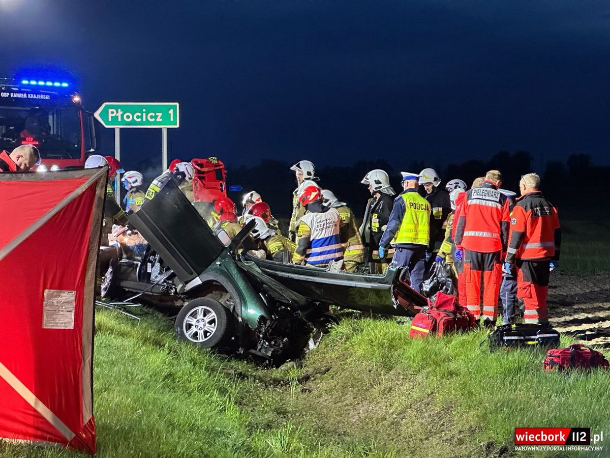 Tragiczny wypadek w miejscowości Płocicz. Zdjęcie: wiecbork112.pl