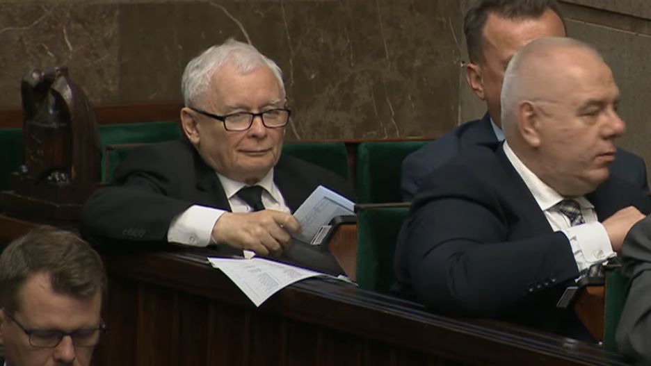 Reakcja Jarosława Kaczyńskiego po głosowaniu