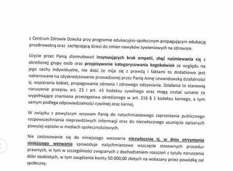 Maja Staśko pokazała pismo od prawników Lewandowskiej