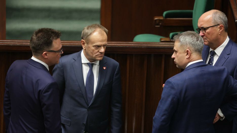 Szymon Holownia, Donald Tusk, Krzysztof Gawkowski, Wlodzimierz Czarzasty