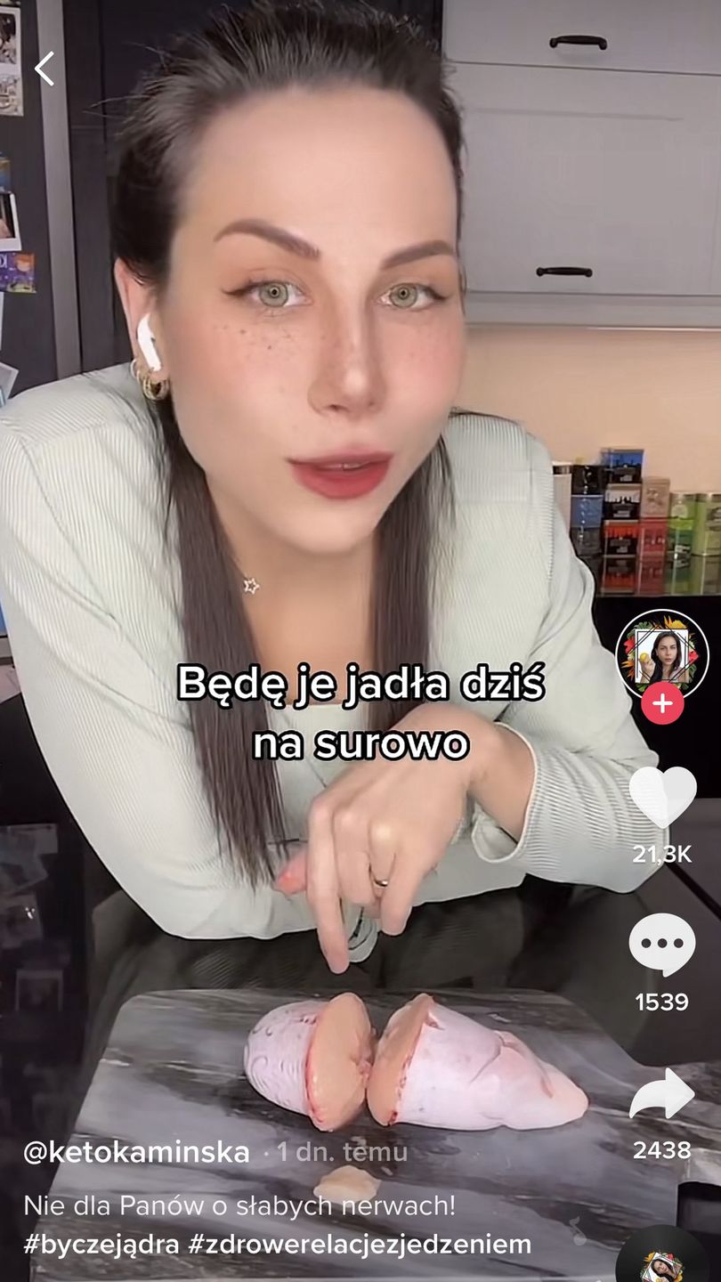 Tiktokerka je bycze jądra