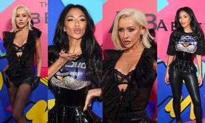 Odmienione Nicole Scherzinger i Christina Aguilera wdzięczą się na urodzinach modnej knajpy (ZDJĘCIA)