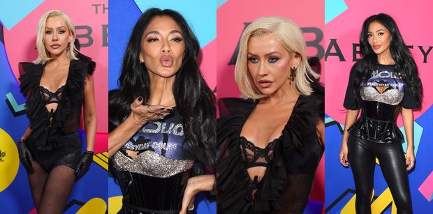 Odmienione Nicole Scherzinger i Christina Aguilera wdzięczą się na urodzinach modnej knajpy (ZDJĘCIA)