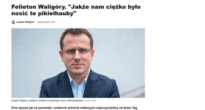 Wicenaczelny „Głosu Wielkopolskiego” drwi z „niemieckiej propagandy” w dzienniku