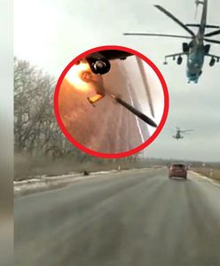 Śmigłowce Mi-8 tuż nad głowami kierowców. Po chwili się zaczęło