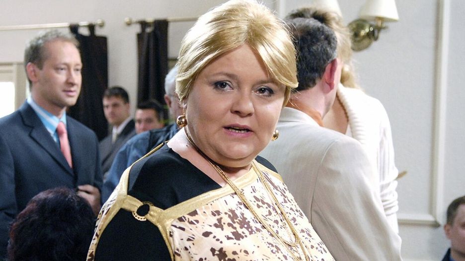Joanna Wizmur na planie serialu "Hela w opałach"