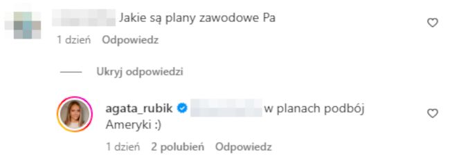 Agata Rubik odpowiada na komentarz