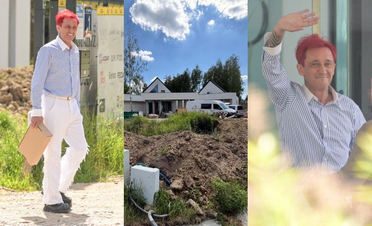 TYLKO NA PUDELKU: Michał Wiśniewski świeżo po ROZPRAWIE ROZWODOWEJ doglądał budowy domu (ZDJĘCIA)