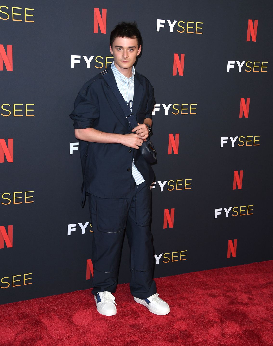 Netflix Hosts "Stranger Things" Los Angeles FYSEE Event - ArrivalsBEVERLY HILLS, CALIFORNIA - MAY 27: Noah Schnapp arrives at the Netflix Hosts "Stranger Things" Los Angeles FYSEE Event at Netflix FYSee Space on May 27, 2022 in Beverly Hills, California. (Photo by Steve Granitz/FilmMagic)Steve Granitz