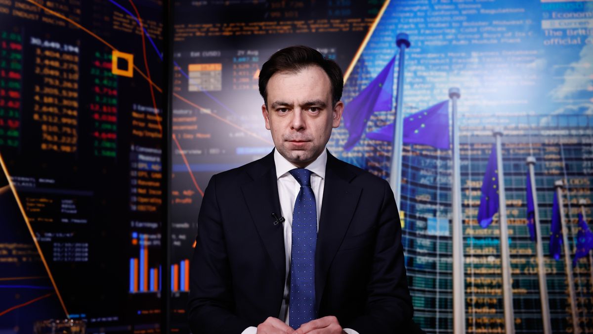 Andrzej Domanski, Poland's finance minster, during a Bloomberg Television interview in Brussels, Belgium, on Tuesday, Feb. 18, 2025. Domanski said the European Union needs to show more solidarity on defense spending in the face of "mixed signals" from the US. Photographer: Simon Wohlfahrt/Bloomberg via Getty Images