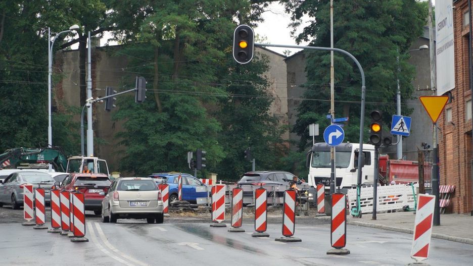 Sytuacja na Pabianickiej przy Wólczańskiej w poniedziałek 7 lipca nie była różowa...