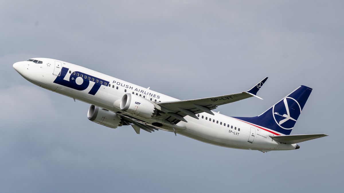 A Boeing 737 MAX 8 aircraft operated by LOT Polish Airlines, registration SP-LVT, takes off from Warsaw Chopin Airport in Warsaw, Poland, on July 24, 2026. LOT Polish Airlines is the flag carrier of Poland and is based at Warsaw Chopin Airport. (Photo by Marek Antoni Iwanczuk/NurPhoto via Getty Images)