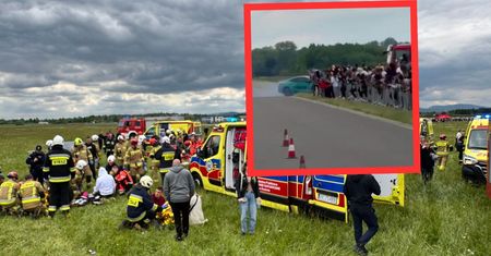 Sceny na lotnisku w Krośnie. BMW wpadło w tłum ludzi. Jest decyzja sądu