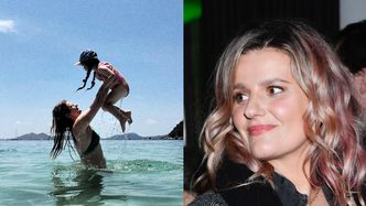 Odziana w bikini Zofia Zborowska dokazuje z córką na Majorce