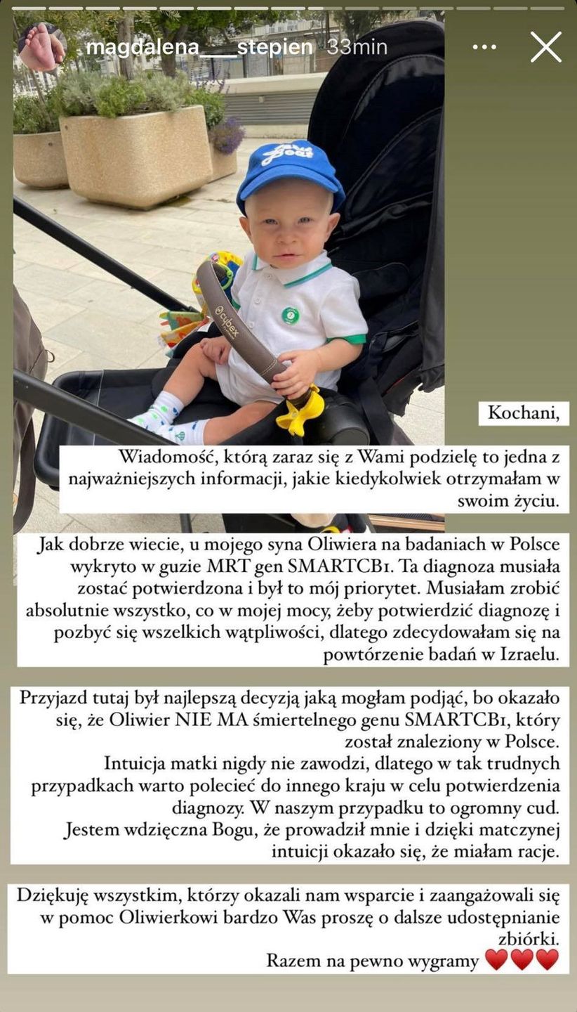 Magdalena Stępień dzieli się nowymi wynikami diagnozy syna. "TO OGROMNY CUD"
