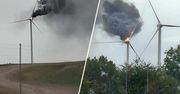 Pożar turbiny wiatrowej. "Spadają płonące elementy"