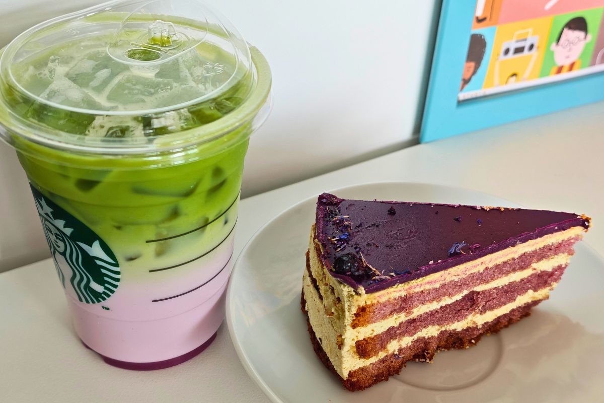 Torcik i matcha z dodatkiem ube