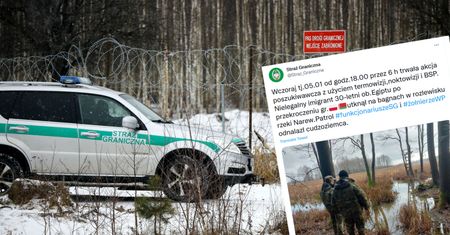 30 migrantów próbowało dostać się do Polski. Jeden z nich utknął na bagnach