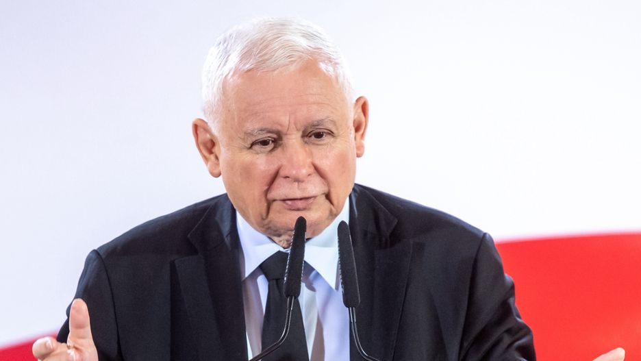 Włocławek, 25.06.2022. Prezes PiS Jarosław Kaczyński podczas spotkania z mieszkańcami Włocławka, 25 bm. (mr) PAP/Tytus Żmijewski