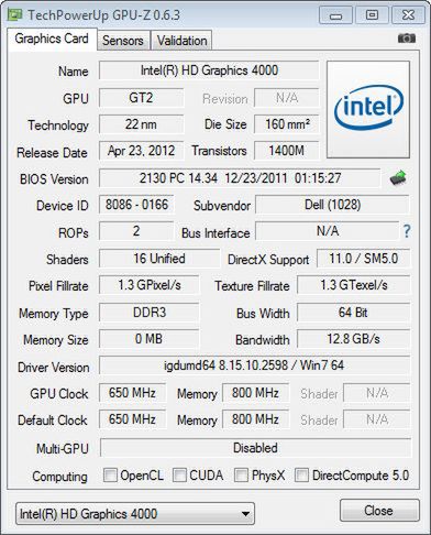 Dell Vostro 3460 – test [14", Core i5-3210M, GeForce GT 630M] 16