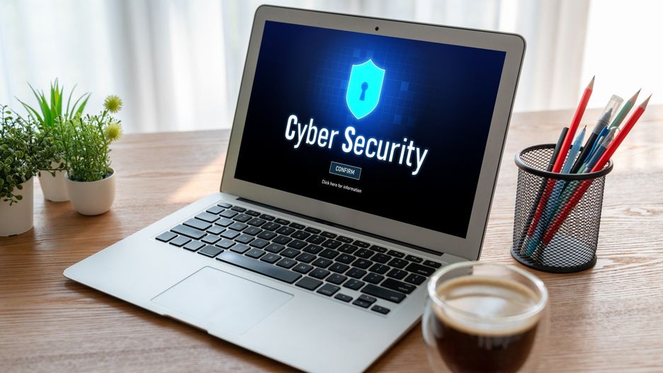 Cyber security system on computer screen protect private information snugly