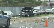 Głuchów: O krok od tragedii na S7. Ciężarówka wpadła na przeciwległy pas ruchu