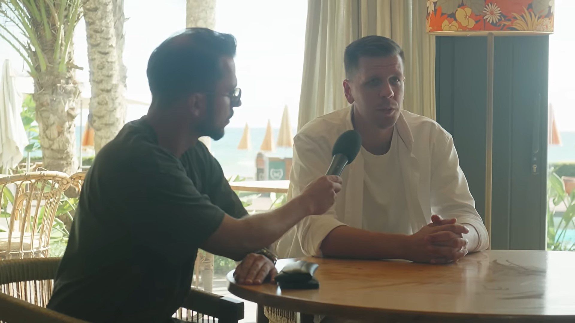 Wojciech Szczęsny podczas wywiadu