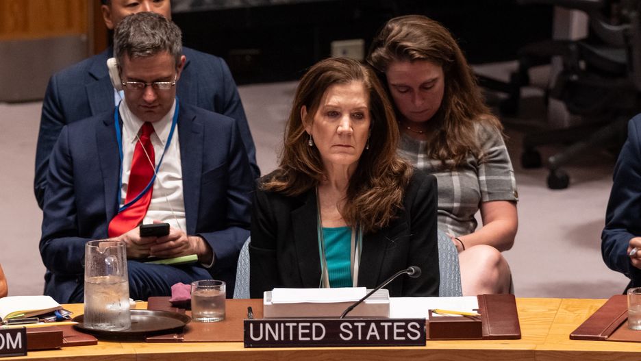 NEW YORK, UNITED STATES - 2025/08/27: Ambassador Dorothy Shea of The US attends Security Council open briefing on The situation in the Middle East, including the Palestinian question at UN Headquarters. (Photo by Lev Radin/Pacific Press/LightRocket via Getty Images)