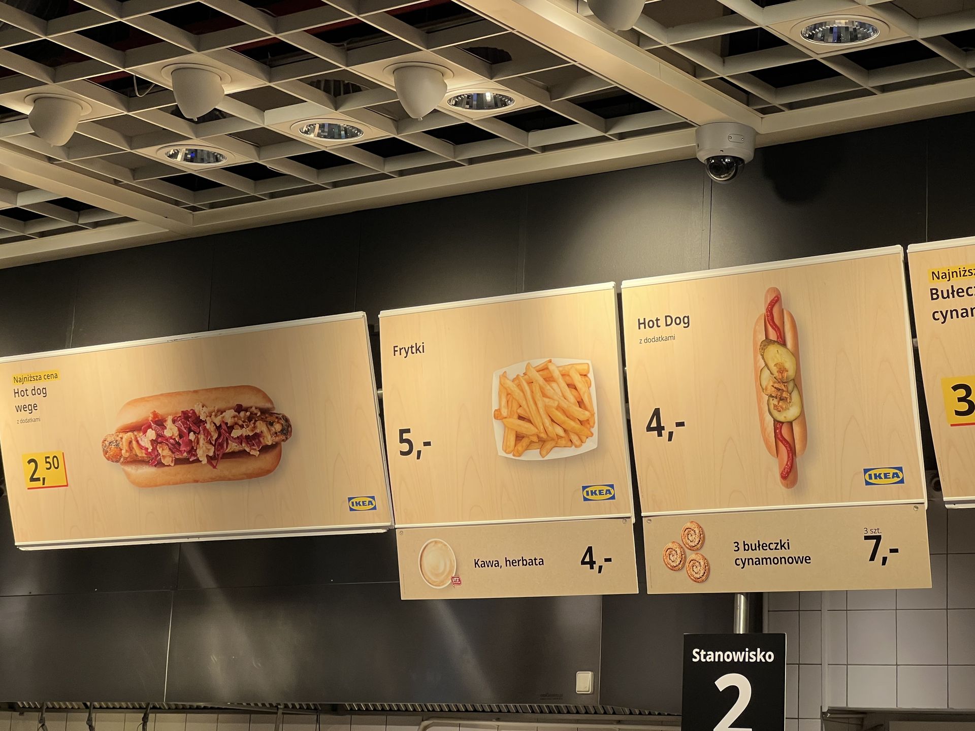 Cennik oferty gastronomicznej w sklepie Ikei