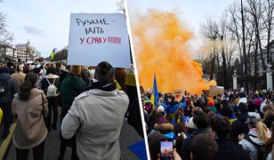 Przyszli pod ambasadę Rosji. Padły gorzkie słowa o Zełenskim
