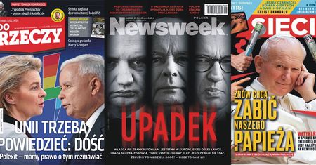 Okładki tygodników. Polexit to nie tylko straszenie? "Newsweek" o władzy PiS: "Upadek"