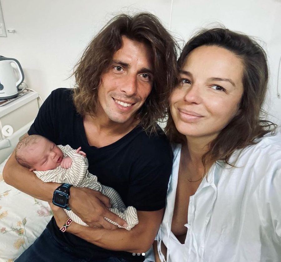 Agnieszka Włodarczyk i Robert Karaś  z synkiem 