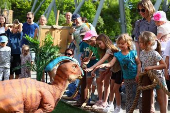 Tłumy mieszkańców na piątej edycji Geofestiwalu na Kadzielni. Kajaki, tyrolka i dinozaury przyciągnęły całe rodziny