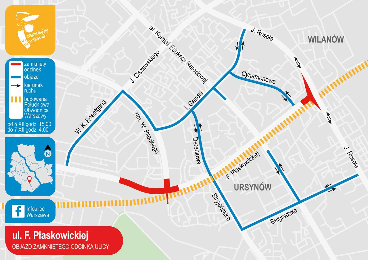 Warszawa. Zmiany w okolicach ul. Rosoła i Płaskowickiej