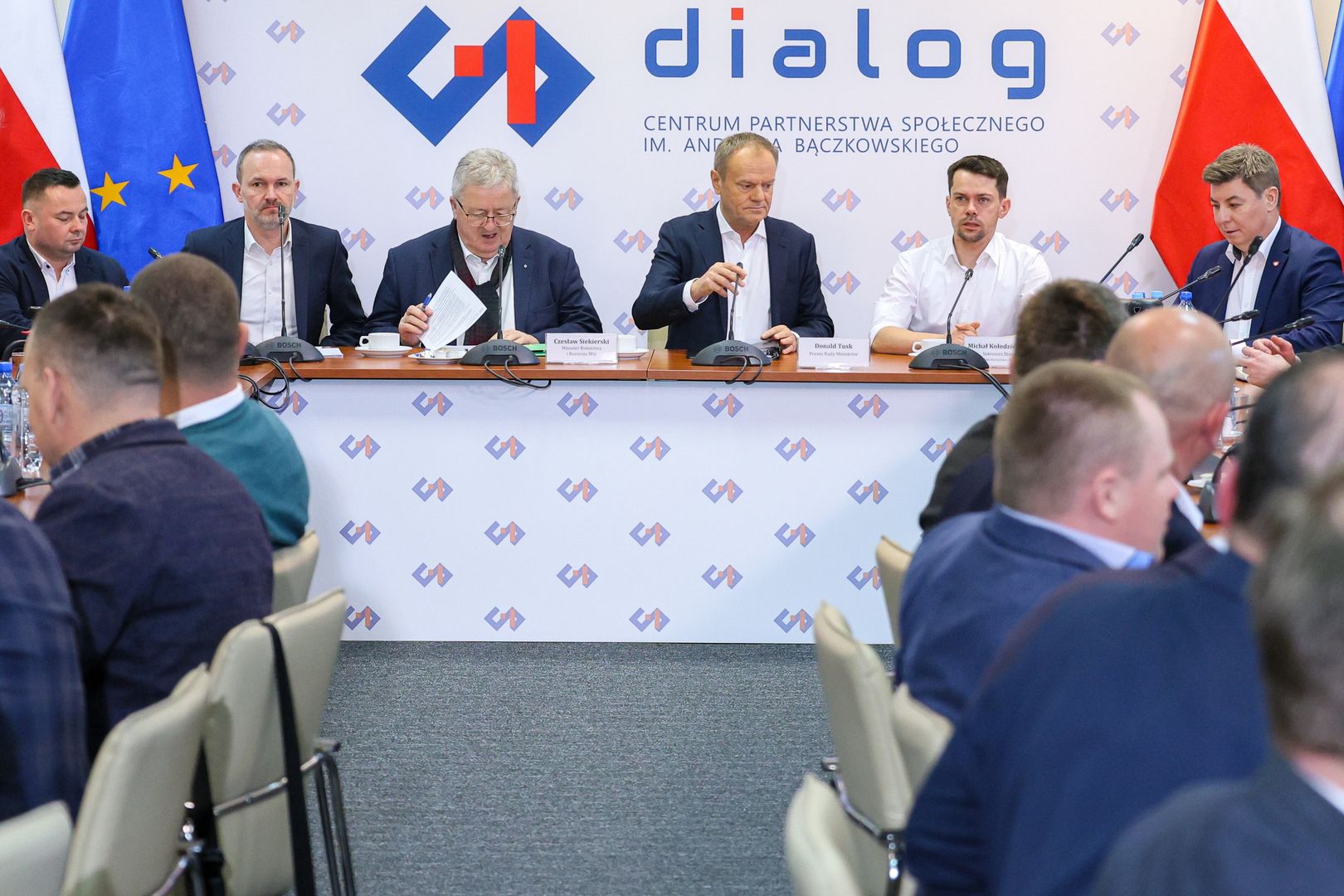 Donald Tusk, Czesław Siekierski, Michał Kołodziejczak, Krzysztof Hetman, Jan Grabiec