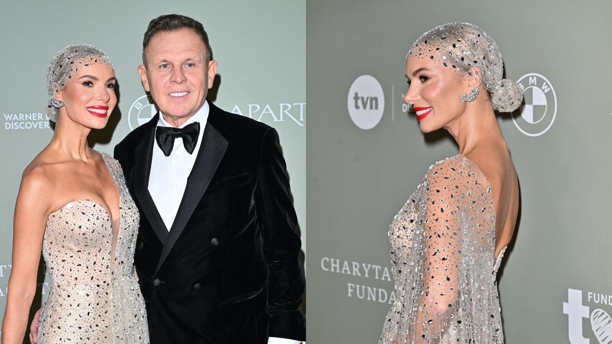 Izabela Janachowska z mężem na balu Fundacji TVN