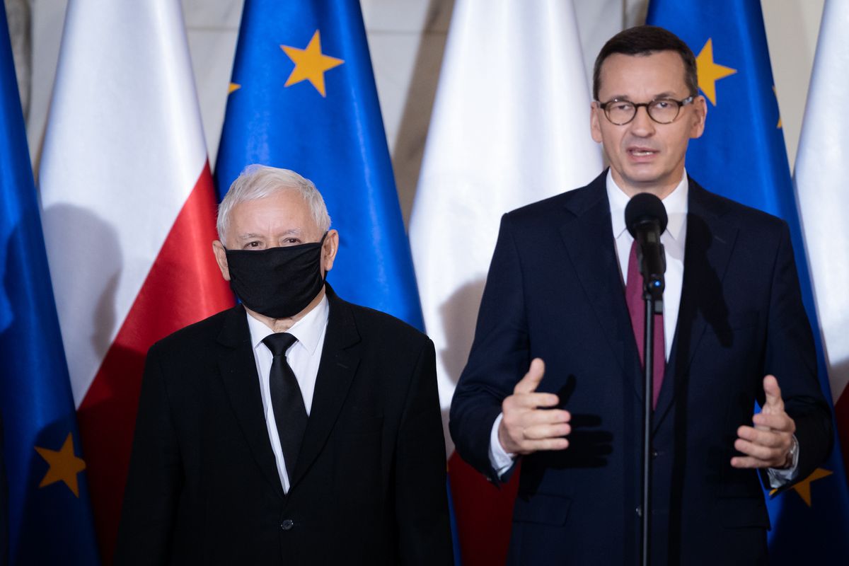 Jarosław Kaczyński i Mateusz Morawiecki