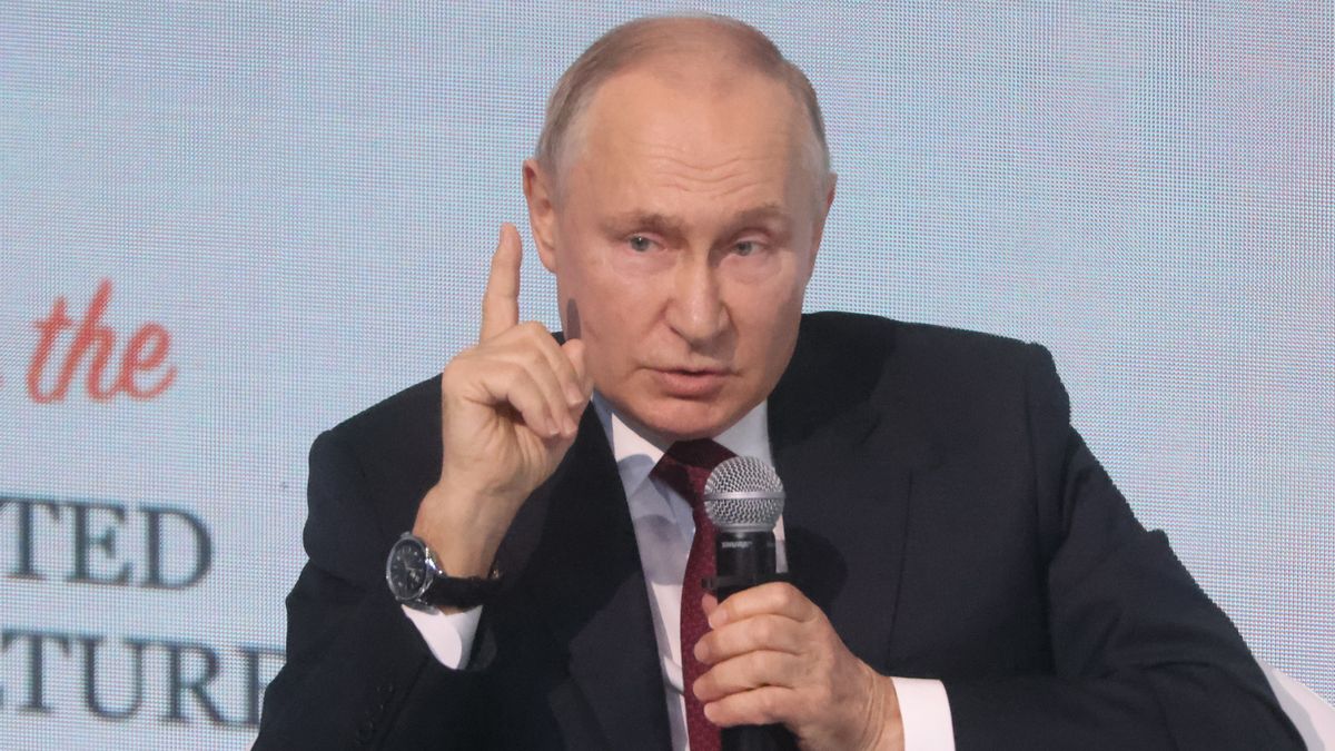 Putin Takes Part In Culture Forum In Saint Petersburg
SAINT PETERSBURG, RUSSIA - NOVEMBER 17:  (RUSSIA OUT) Russian President Vladimir Putin gestures as he speaks during the plenary session of the 9th International Cultural Forum, November 17, 2023, in Saint Petersburg, Russia. Putin is having a one-day trip to Saint Petersburg to take part in the cultural forum. (Photo by Contributor/Getty Images)
Contributor