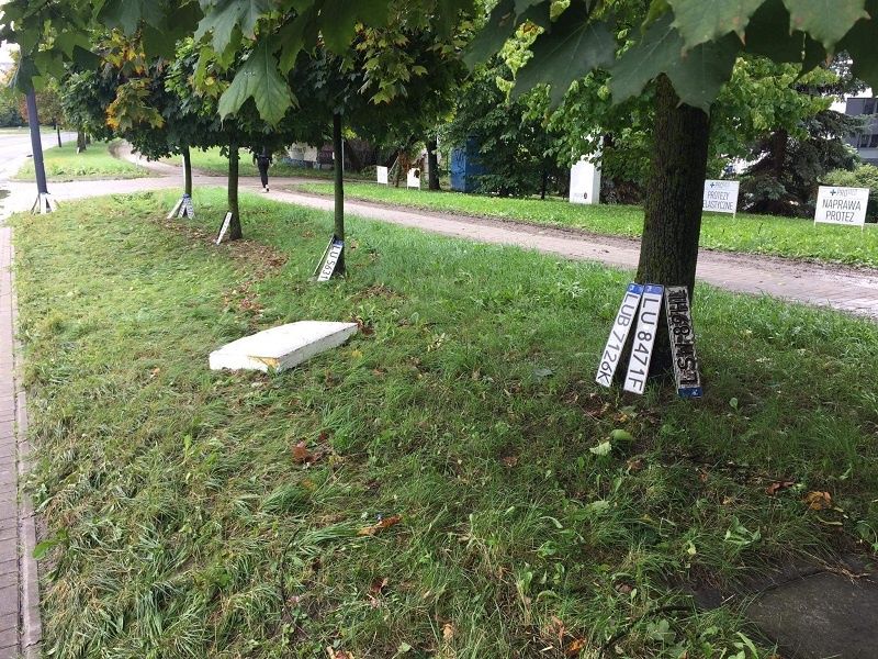 Znalezione tablice rejestracyjne przy ul. Związkowej